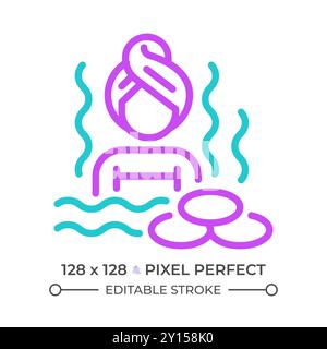 Hot water bath two color line icon Stock Vector