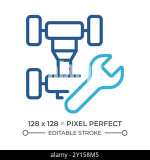Car chassis repair two color line icon Stock Vector