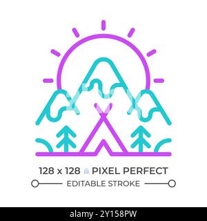 Friluftsliv two color line icon Stock Vector