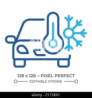 Car air conditioner two color line icon Stock Vector