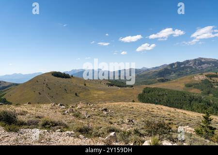 Stunning views of mountains from Deer Valley Resort in Park City, Utah. Stock Photo