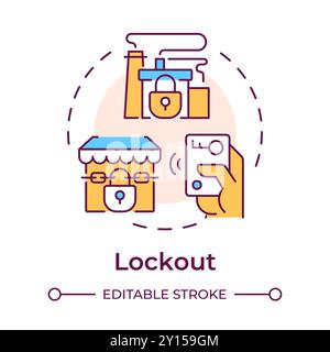 Lockout multi color concept icon Stock Vector