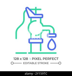 Well pump two color line icon Stock Vector