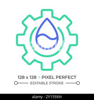 Water industry two color line icon Stock Vector