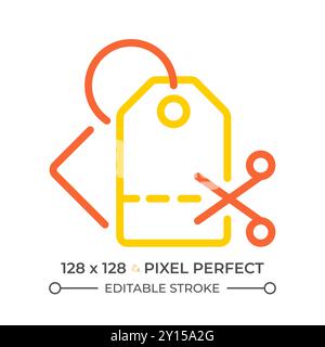 Price cutting two color line icon Stock Vector