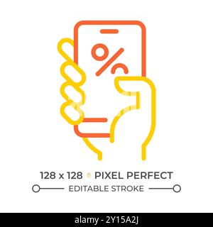 Mobile deal two color line icon Stock Vector
