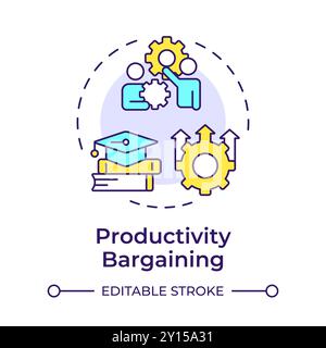 Productivity bargaining multi color concept icon Stock Vector