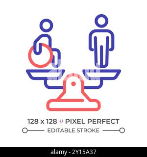 Equality and diversity two color line icon Stock Vector