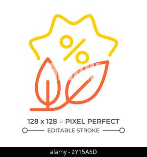 Green discount two color line icon Stock Vector