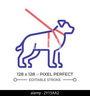 Guide dog two color line icon Stock Vector