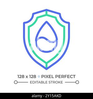 Water security two color line icon Stock Vector