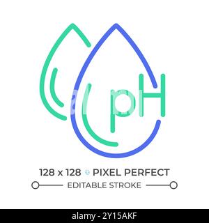 PH level two color line icon Stock Vector