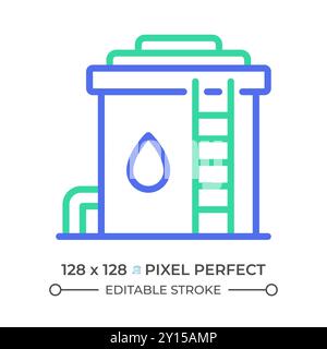 Water reservoir two color line icon Stock Vector