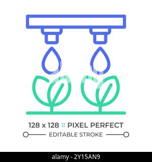 Drip irrigation two color line icon Stock Vector