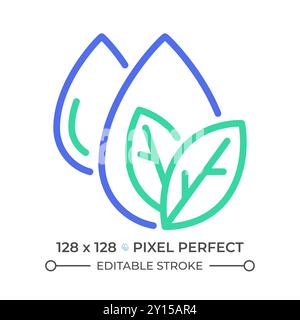 Eco water two color line icon Stock Vector