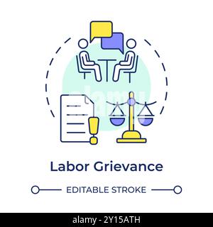 Labor grievance multi color concept icon Stock Vector