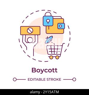 Boycott multi color concept icon Stock Vector