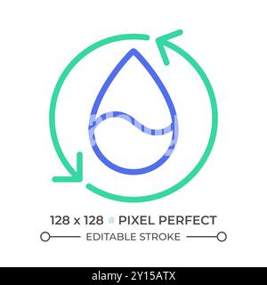Reusing water two color line icon Stock Vector