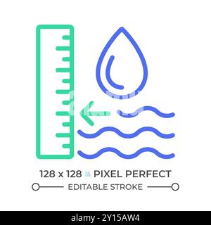 Groundwater level two color line icon Stock Vector