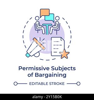 Permissive subjects of bargaining multi color concept icon Stock Vector