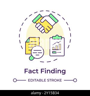 Fact finding multi color concept icon Stock Vector
