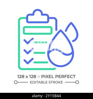 Water quality testing two color line icon Stock Vector