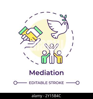 Mediation multi color concept icon Stock Vector