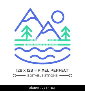 Surface water two color line icon Stock Vector