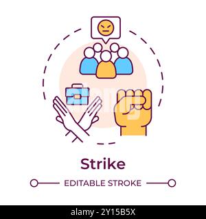 Strike multi color concept icon Stock Vector