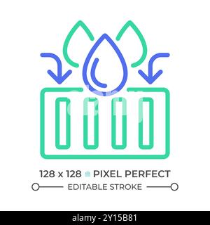 Stormwater runoff two color line icon Stock Vector