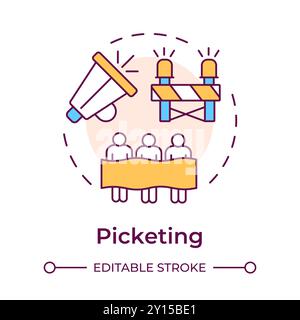 Picketing multi color concept icon Stock Vector