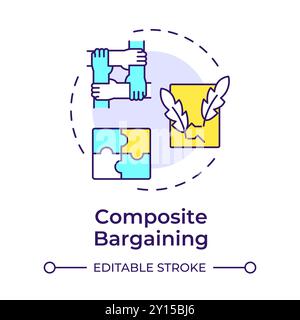 Composite bargaining multi color concept icon Stock Vector