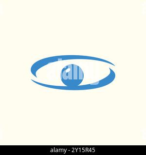 Abstract Blue Eye lens Logo Design Stock Vector