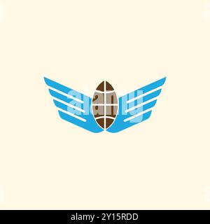Sport Wing with ball game logo Stock Vector