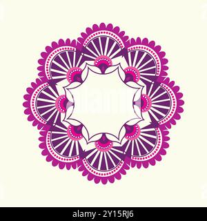 Pink Floral Mandala Background Design Stock Vector