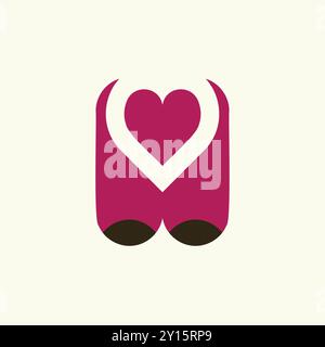 Pink romantic Heart Shape Design Stock Vector