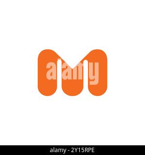 Modern Yellow M Logo Design Stock Vector