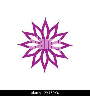 Pink Circle Flower Mandala Design Shape Stock Vector