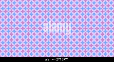 Simple Blue and Purple Stars Pattern - Geometric Mosaic Texture, Generative Art, Vector Background Stock Vector