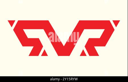 Red RVR Letter Logo Design Stock Vector