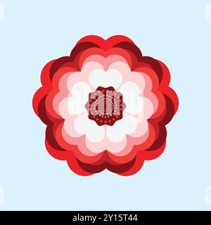 Pink Mandala make with Heart Shape Stock Vector