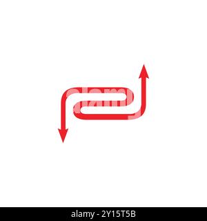 Red Two Way Arrow Sign Stock Vector