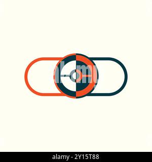Rounded Artificial Joint technology Icon Stock Vector