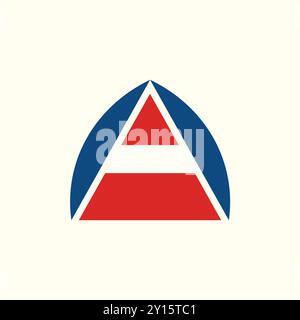 Triangle Letter A Logo Design witn circle Stock Vector