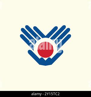 Unity and support your link hand design Stock Vector