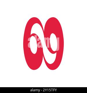 Red Letter N Logo Design Stock Vector