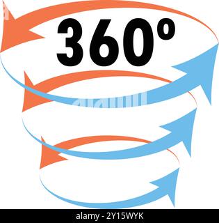 Four rotating arrows forming a circular movement and showing the concept of full coverage Stock Vector