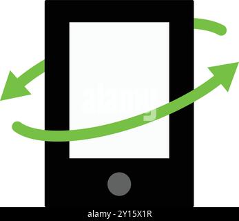 Smartphone is surrounded by green arrows going up and down, representing market volatility Stock Vector