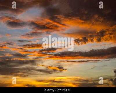 Glowing sunset sky over the Guilf of Mexico in southwestern Florida USA Stock Photo