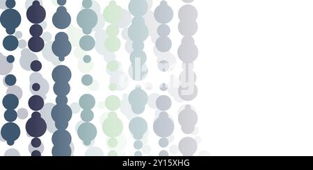 Abstract Colorful Vertically Aligned Spots Pattern - Random Spotted Texture with Copy Space, Place, Room for your Text - Generative Art on Bright Whit Stock Vector